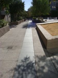 Butterfly Black Basalt Square Pavers in Ribbon use a Flamed and Brushed Finish - CityScape - HDG Building Materials