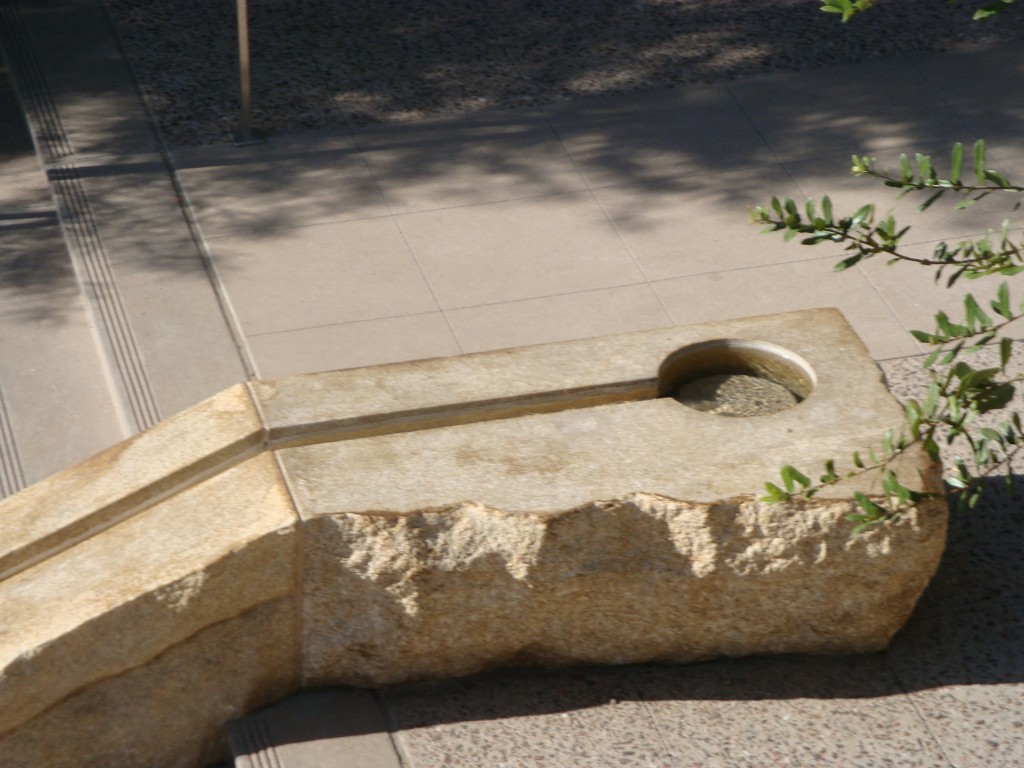 Gobi Tan Granite with Split-Face Finish used in Water Feature - HDG Building Materials