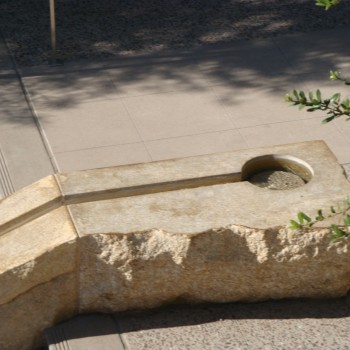 Gobi Tan Granite with Split-Face Finish used in Water Feature - HDG Building Materials
