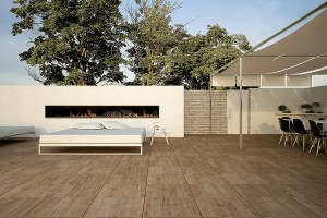 Java Wood Outdoor Porcelain Pavers in Pool Surround.