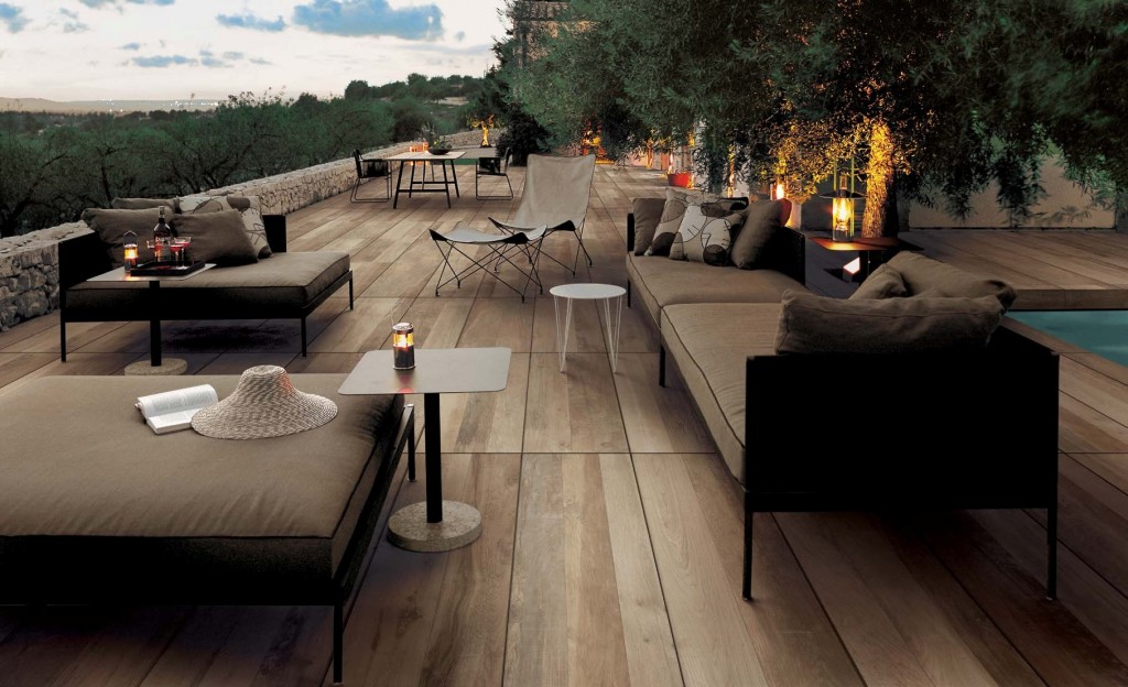Orinda Light Porcelain Paver in Outdoor Dining Terrace - HDG Building Materials