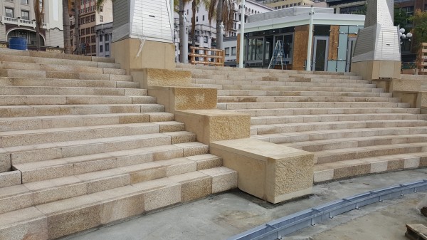 Granite Stone Stairs at Horton Plaza San Diego - HDG Building Materials