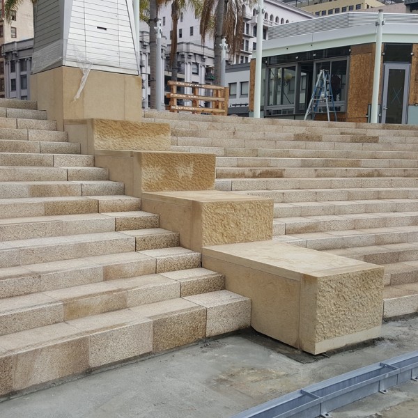 Granite Stone Stairs at Horton Plaza San Diego - HDG Building Materials