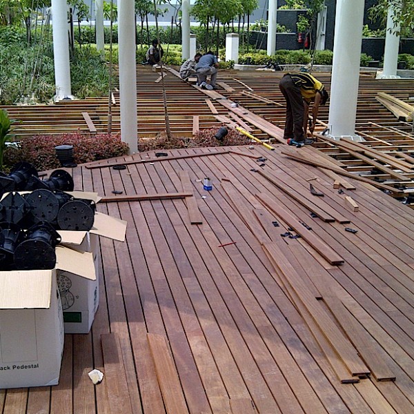 Wood Decking with Buzon Pedestals - HDG Building Materials
