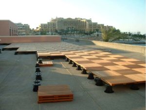 Buzon Pedestals with Ipe Hardwood Deck Tiles - HDG Building Materials