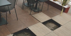 Porcelain Pavers Over Buzon Pedestals can be Removed to expose services below