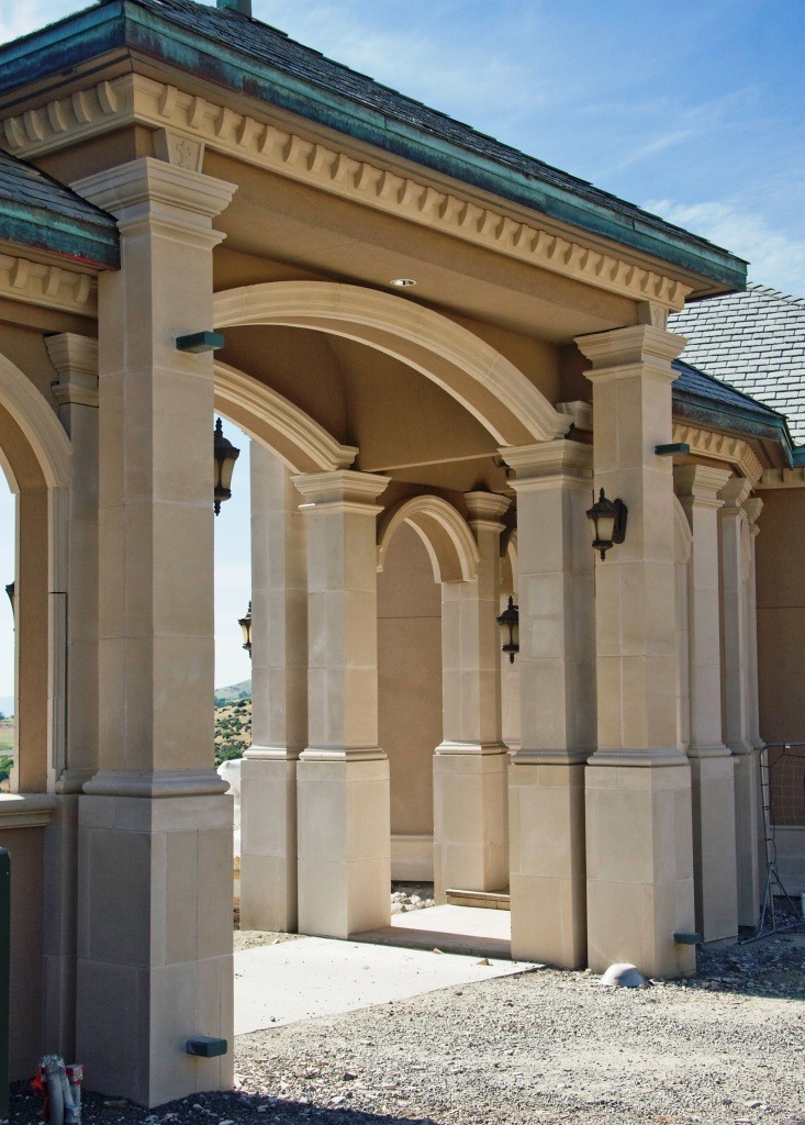 Belle Fiore Winery Granite Columns Entry - HDG Building Materials
