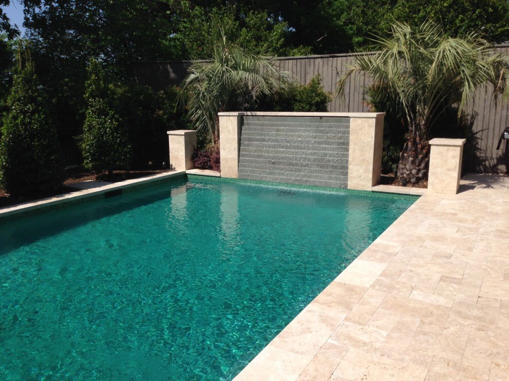 Travertine 2 inch Square Nose Pool Coping - 6 inch Versailles in Luna Cream