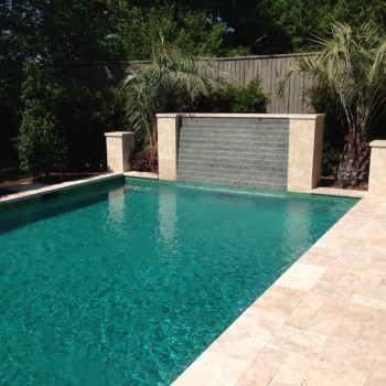 Travertine 2 inch Square Nose Pool Coping - 6 inch Versailles in Luna Cream