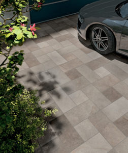 Driveway Installation with HDG Pietra Pavero Ash Structural Porcelain Pavers