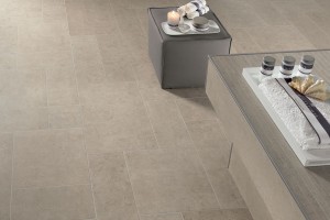 HDG Cedrone Porcelain Tile with Limestone Finish in Spa Application