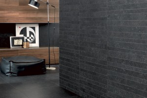 HDG Neros Porcelain Tile - Black Limestone with Veining and Fossils