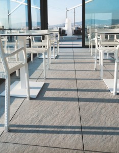 Rooftop Decking Application with Buzon Pedestals and Porcelain Pavers - HDG Building Materials