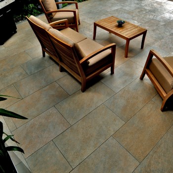 Seating Area Over HDG Trust Gold Porcelain Pavers