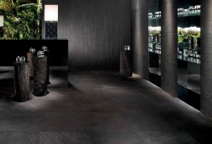 Titanium Black Slate Porcelain Tile on Wall and Flooring Application