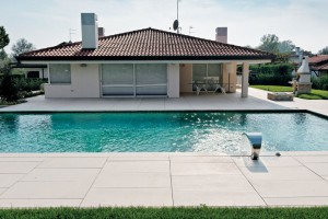Pool Surround and Terrace with HDG Pavero Cream Porcelain Pavers - HDG Building Materials