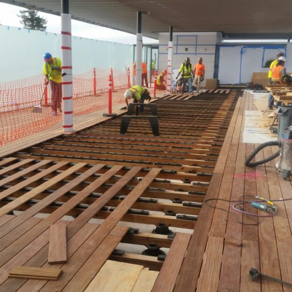 Apple Park - Board Decking Over Buzon Pedestals Raised Flooring System