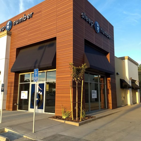 image of retail store using Resysta siding for rainscreen applications - HDG Building Materials
