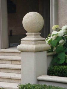 image of Natural Stone Shaped Pier Cap with Ball - HDG Building Materials