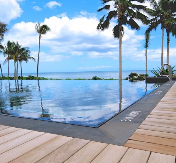 Infinity Pool with Ipe Decking and Buzon Pedestals