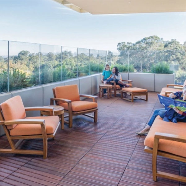 Outdoor Patient Terrace at Lucile Packard Children's Hospital - HDG Building Materials