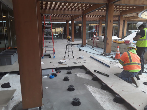 Porcelain Pavers Over Buzon Pedestals at Lucile Packard Childrens Hospital- HDG Building Materials