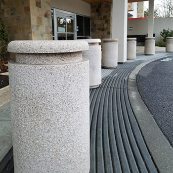 Granite Bollards and ADA Raked Pavers Concrete Paving - HDG Building Materials