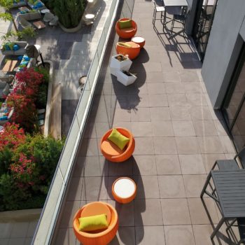 Outdoor Living Terrace Design with Slope Correcting Buzon Pededstals
