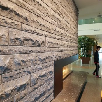 Two Limestones Meet at the Fireplace - HDG Building Materials