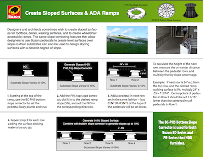 Buzon Pedestal Project Resource - Create Sloped Surfaces and ADA Ramps - HDG Building Materials