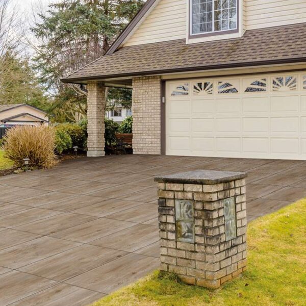 Driveway Application with 3CM HDG Charo Tan Drive Over Porcelain Pavers