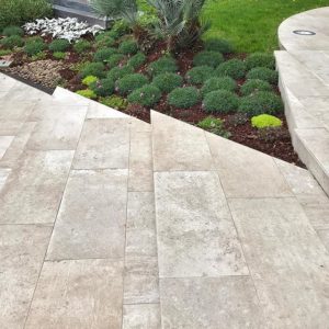 Outdoor Steps with SH Series HDG Moka Greige Porcelain Pavers - HDG Building Materials