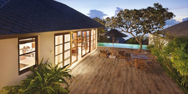 Pool Surround with HDG Charo Brown Porcelain Pavers