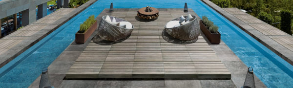 Aged Teak Porcelain Pavers - Pool Surround and Deck - HDG Building Materials