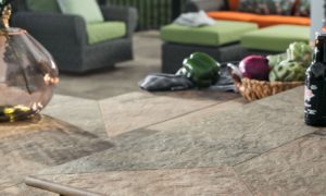 Jamba Sand Porcelain Pavers with Slate - Coarse Finish - Courtyard Detail - HDG Building Materials
