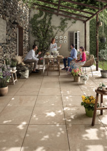 Jamba Sand Porcelain Pavers with Slate - Coarse Finish - Courtyard Patio - HDG Building Materials