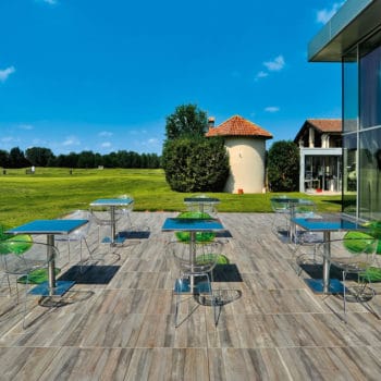 Kauri Grey Wood Finish Porcelain Paver - Outdoor Dining Application - HDG Building Materials
