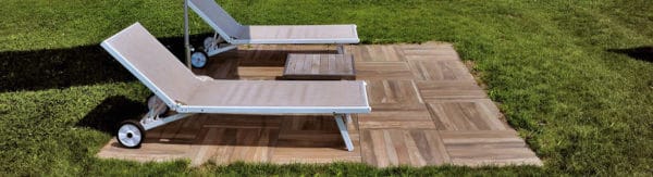 Orinda 60x60 cm Wood Finish Porcelain Pavers in Outdoor Resort Application - HDG Building Materials