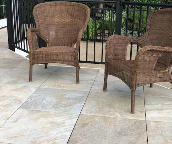 Quarry Sand Porcelain Pavers on Residential Balcony
