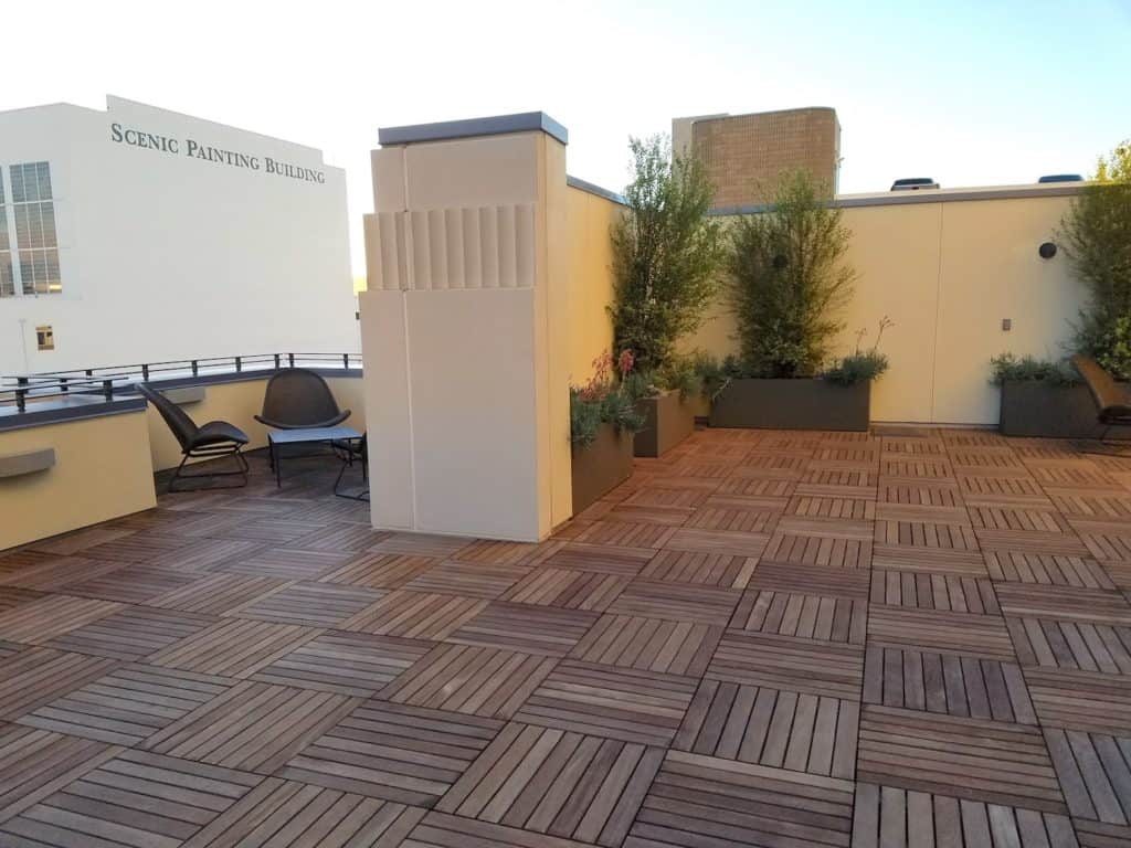 Cumaru 2x2 Hardwood Pavers Over Buzon Pedestals