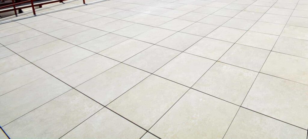 Porcelain Pavers Installed over Buzon Pedestals in Rooftop Terrace Application