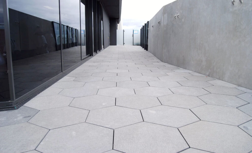 Honeycomb Shaped Pavers with Buzon Circular Spacer Tabs - HDG Building Materials redux