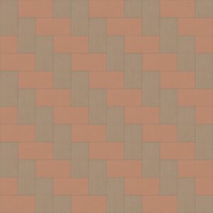 Layout with 60x60 cm and 30x60 cm Metro Rust - Metro Brown - Porcelain Pavers-weave