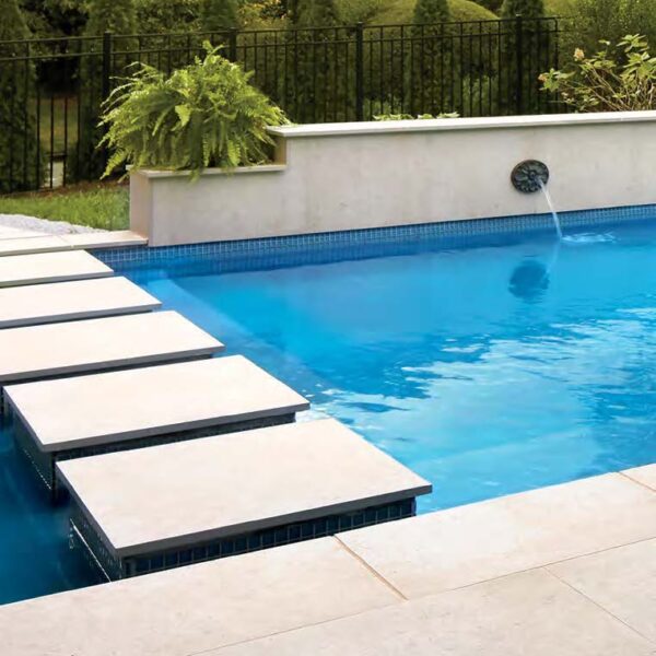 Fusa Luna 24x24 in Porcelain Pavers in Pool Bride and Decking Application