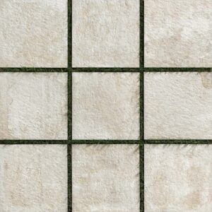 Layout of Fusa White Porcelain Pavers Over Grass