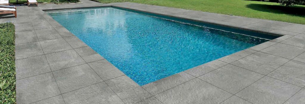 Pool Surround with Fusa Ash 60x60 cm Porcelain Paver Feature