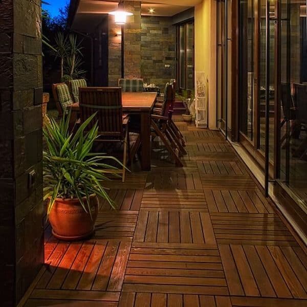 Thermory Decking Tiles in Outdoor Living Room