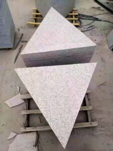 Cristallo White Granite cut to 30 inch Equilateral Triangular in Flamed Finish for Walking Surface