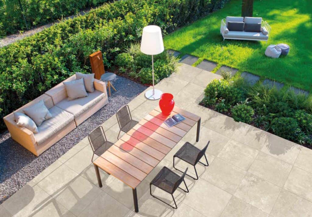 HDG Sandina Cream Porcelain Pavers in Outdoor Patio Application