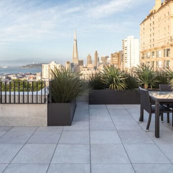 HDG Sandina Cream Porcelain Pavers in Terrace with City View